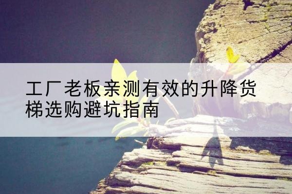 新北升降货梯怎么选-工厂老板亲测有效的升降货梯选购避坑指南