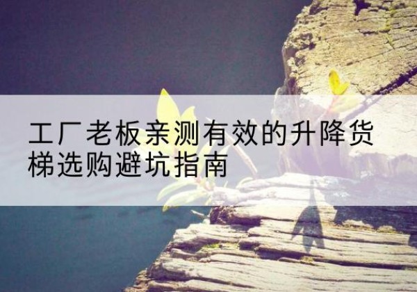 新北升降货梯怎么选-工厂老板亲测有效的升降货梯选购避坑指南
